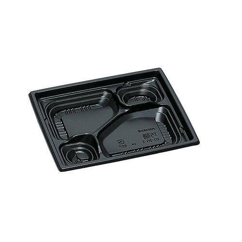 黒吸物膳(20人前) 弁当容器 巧膳19-16-1H 黒 900枚【返品不可】｜紙コップ
