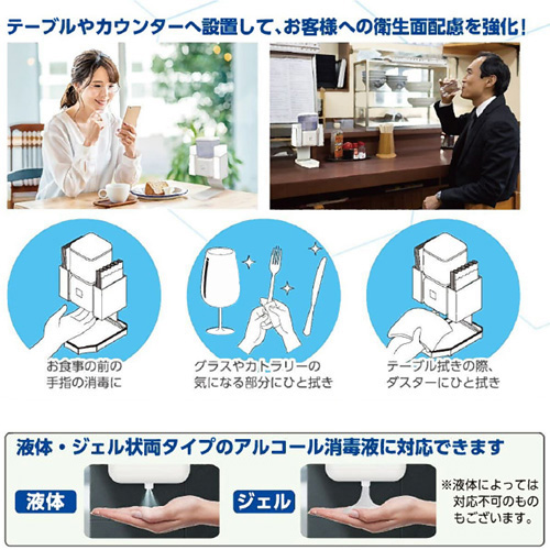 非接触式 自動手指消毒器 キューブ型マルチディスペンサー アクリルケース付