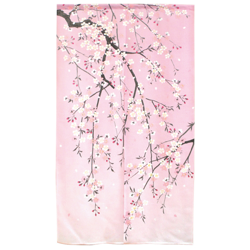 透け桜の模様の暖簾 透け桜の模様の暖簾