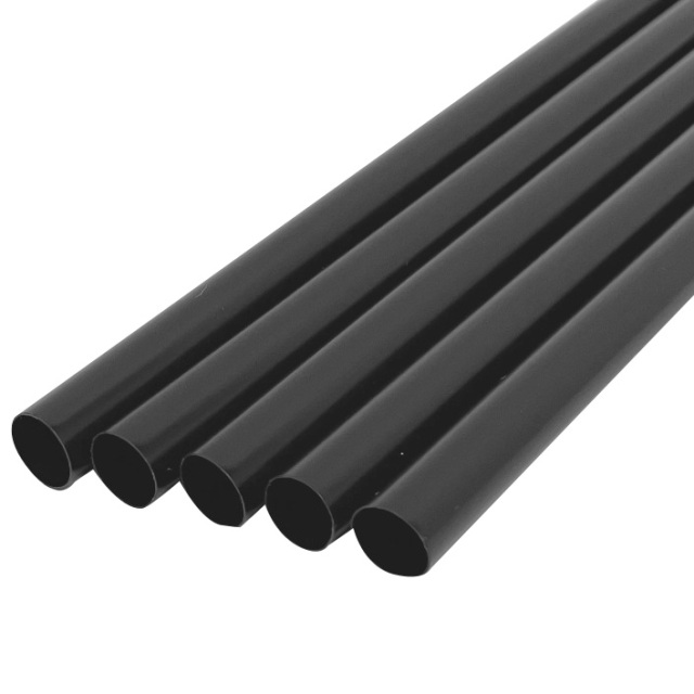 B577 わらおstrawバイオマス25 ストレートストロー裸8mm×210mm 黒 300本