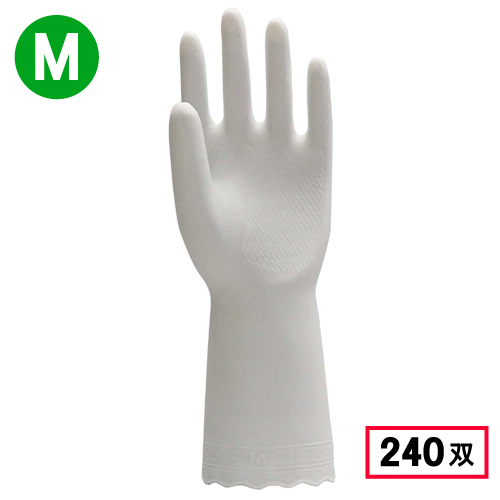 2150 ビニール手袋 薄手 1P M ホワイト 240双