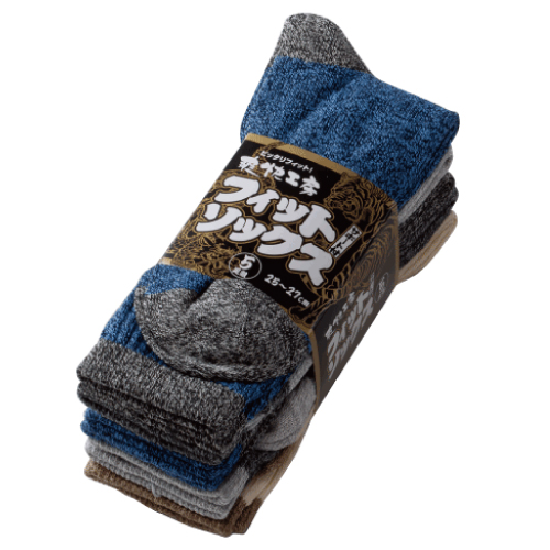 6210 のびのびソックス 先丸 3面杢 5足組×40束（200足）