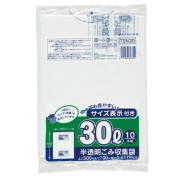 ゴミ袋 容量表示入ポリ袋30L(白半透明)600枚