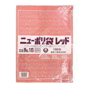 ニューポリ規格袋 レッド0.03 No.15 300 ×450mm 2000枚（福助工業 0452297）