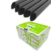 B727 わらおstrawバイオマス25 ストレートストロー片先斜め 裸12mm×210mm 黒 130本