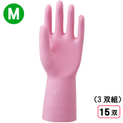 2006 天然ゴム手袋 中厚手 3P M ピンク 5束