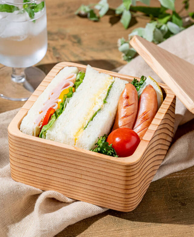 都城杉弁当箱(正方形) サンセラクリプト みやこんじょ産直LiveShopping