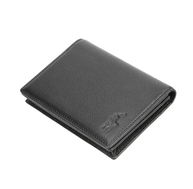美品　POLO ラルフローレン　札入れ　カードケース　レザー　ブラック POLO RALPH LAUREN(ポロ ラルフ ローレン) レザー マルチ カード
