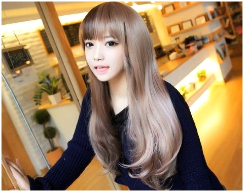 人気のツートンゆるカール★ロングウィッグ★ブラウンxゴールド　ES169｜M.J.Original