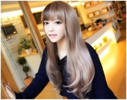 人気のツートンゆるカール★ロングウィッグ★ブラウンxゴールド　ES169｜M.J.Original