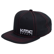 KMCロゴ入り　マイクロメッシュキャップ  ブラック（レッドステッチ入り）