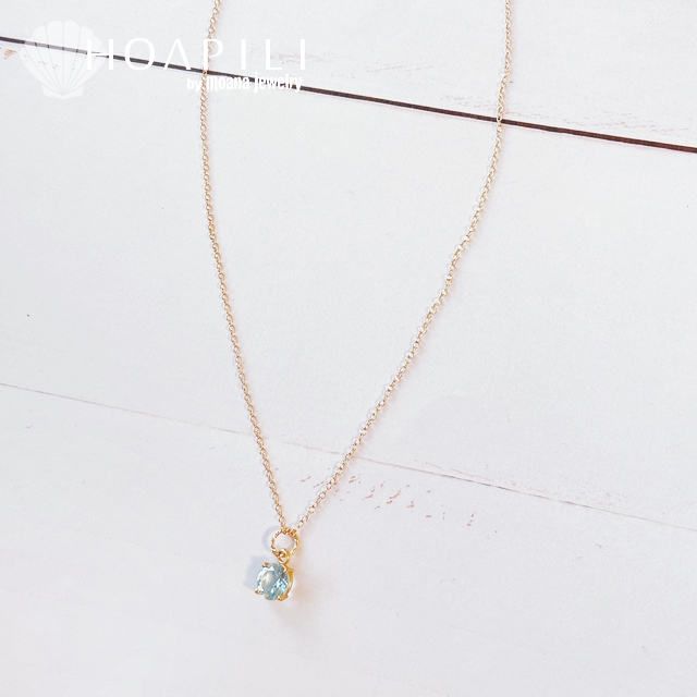 hp_n155 14KGF製 ブルートパーズネックレス Blue topaz