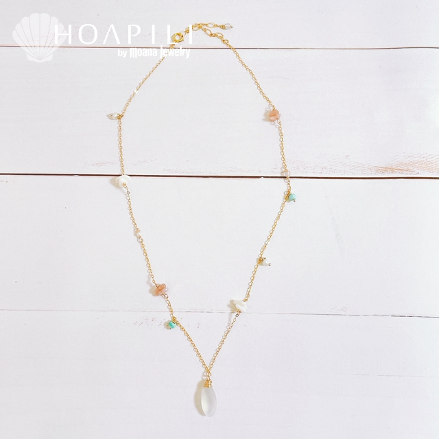 hp_n165 14KGF製 天然石 淡水パール ネックレス BEACH TRIP