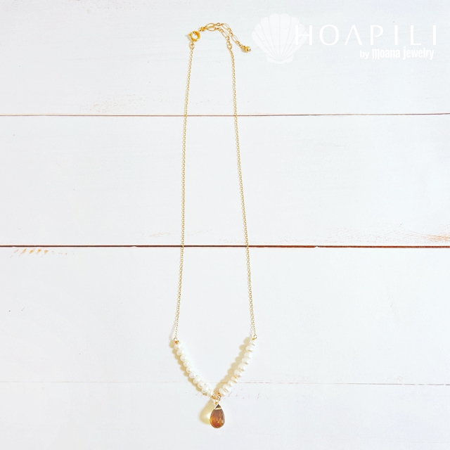 hp_n166 14KGF製 ビアクオーツ 淡水パール ネックレス BEACH PARTY