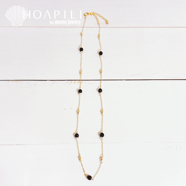 hp_n171 14KGF製 ブラックオニキス ネックレス Black Onyx