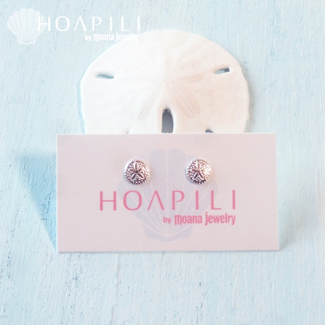 hp_p126　SILVER925製ピアス　Little Sand Dollar(タコノマクラ、スカシカシパン)