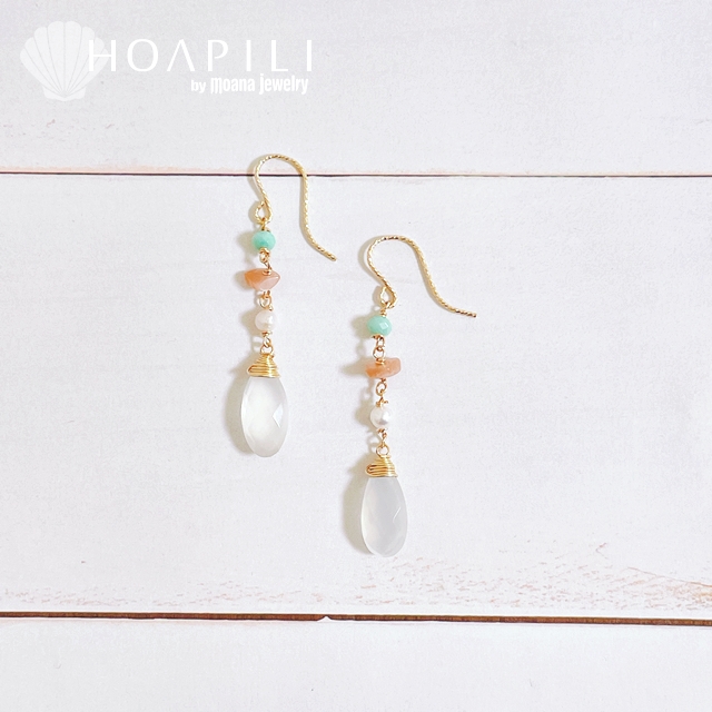 hp_p317 4KGF製 天然石 淡水パール ピアス BEACH TRIP