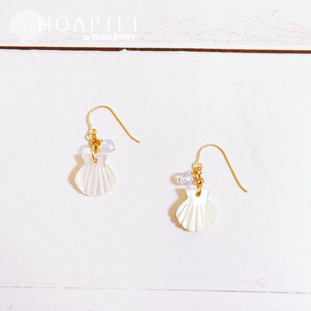 hp_p326 14KGF製 シェル フックピアス Shell × White Opal