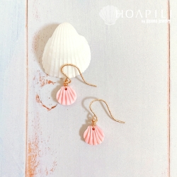 hp_p252　14KGF　ピンクシェルのピアス　Pink Shell