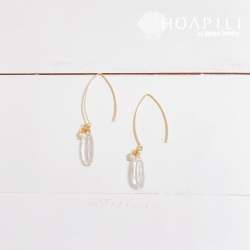 hp_p319 クリスタル 淡水パールピアス Crystal