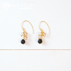 hp_p321 14KGF製 ブラックオニキス グレーオニキス ピアス Black Onyx×Gray Onyx
