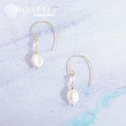 hp_p325 14KGF製 バロックパール 淡水パール クリスタル フックピアス Crystal × Pearl