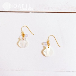 hp_p326 14KGF製 シェル フックピアス Shell × White Opal