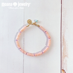 moana_b123　Coral×Shellのブレスレット　Sunset Beach
