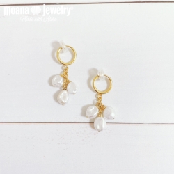 moana_he302　淡水パール  イヤリング　White Pearl