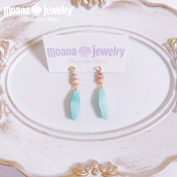 moana_p349　シェル・珊瑚・ロングビーズのピアス　Kai
