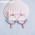 moana_p296　貝のフープピアス　Lavender&Pink