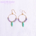 moana_p305　旧品番p135　<再入荷>　海を感じるフープピアス　Marble Emerald Green