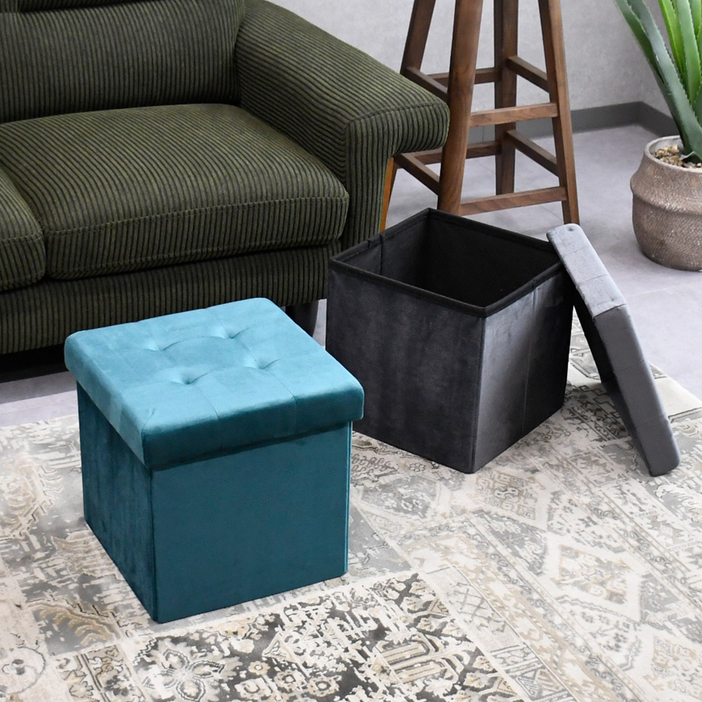 収納 スツール おしゃれ ベロア調 折りたたみ 収納ボックス フタ付き チェア 椅子 ベンチ おもちゃ箱 踏み台 送料無料 韓国