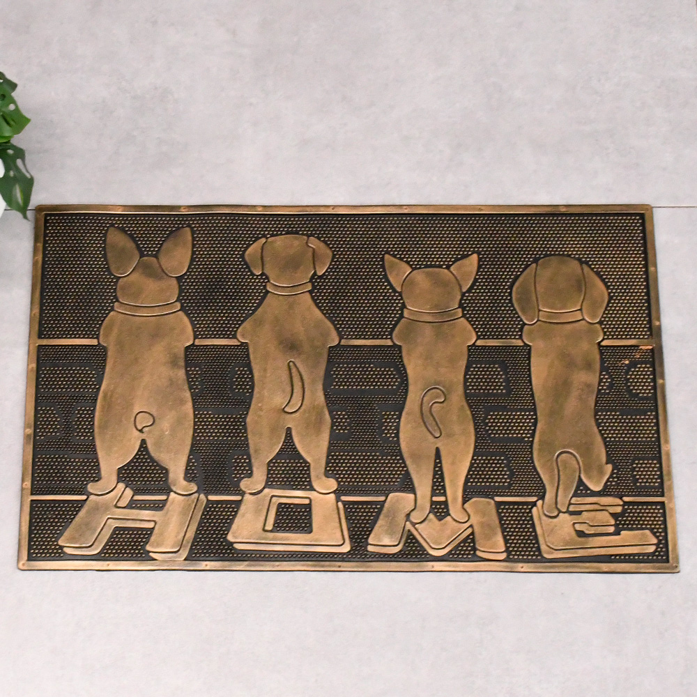 玄関マット ラバーマット 屋外 おしゃれ エントランスマット ドアマット 玄関 welcome ウェルカム ゴム 泥落とし 外  玄関ラバーマット 75×45cmタイプ 屋外用 ドアマット 犬 ドッグ dog