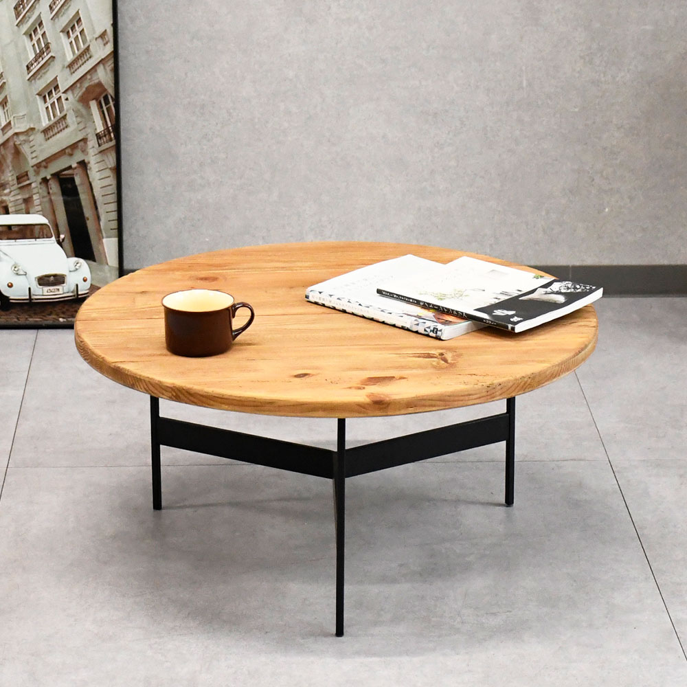 古木リサイクルパイン70cm幅ローテーブル センターテーブル 北欧ナチュラルスタイル古木リサイクルパイン70cm幅ローテーブル