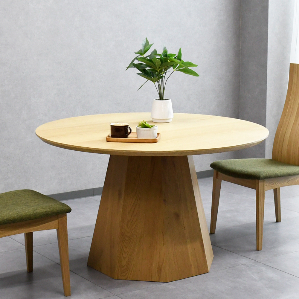オーク材 120cmダイニングテーブル 円形 丸形 ラウンドテーブル mobler
