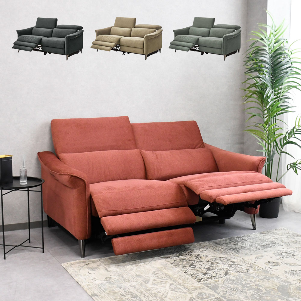 175cm幅コンパクト電動リクライニング3人掛けソファ mobler