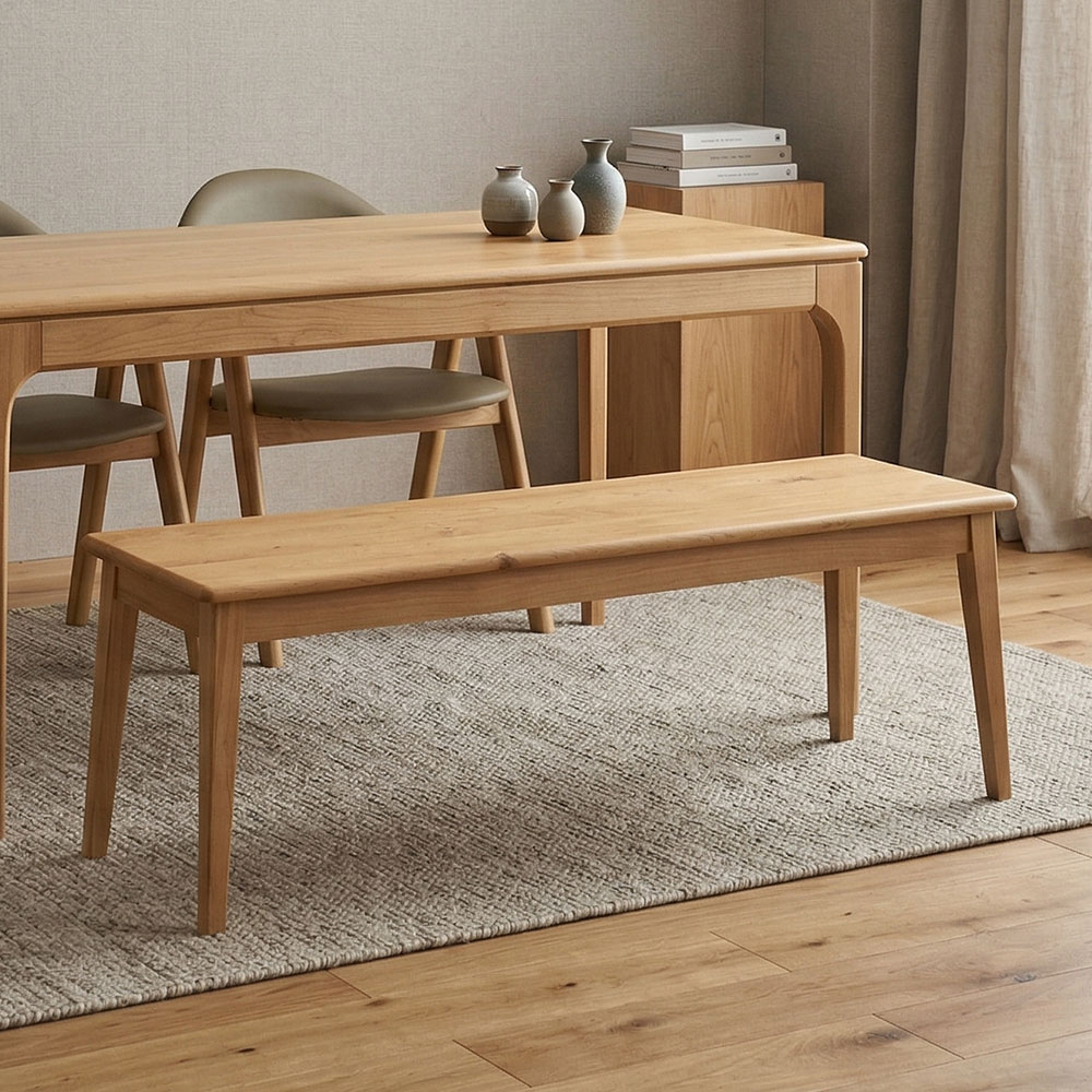 アルダー無垢材 ダイニングベンチ チェア 幅118cm