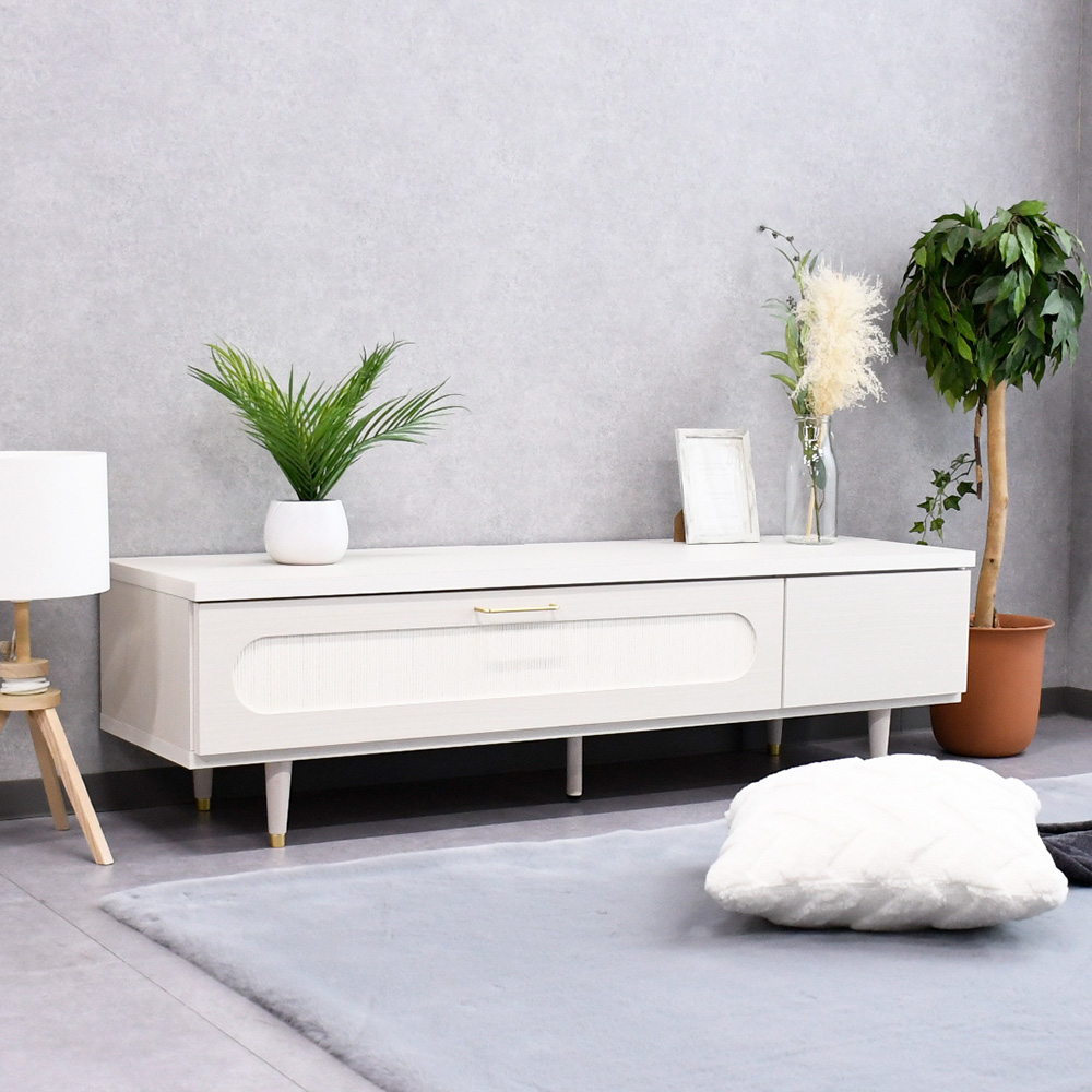 【1本限定】 テレビ台 テレビボード ローボード 140 完成品 韓国 白 ホワイト 収納 日本製 国産 アウトレット家具 アウトレット 家具 激安 格安 通販 FJ31E