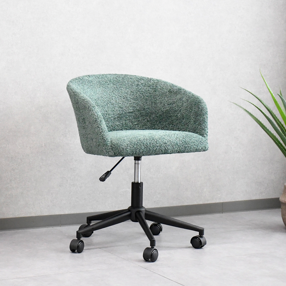 【アウトレット商品】 ブークレ生地昇降回転チェア 椅子