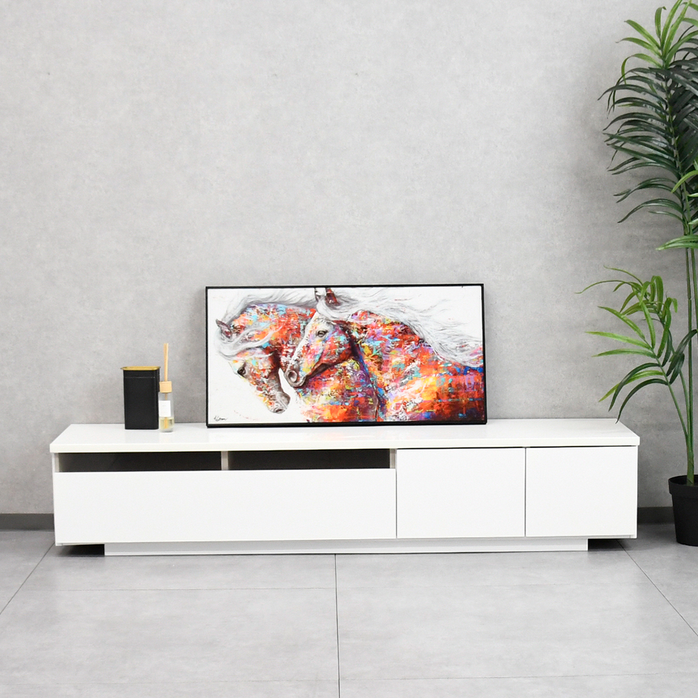 【アウトレット商品】 国産180cm幅テレビ台 完成品 ホワイト