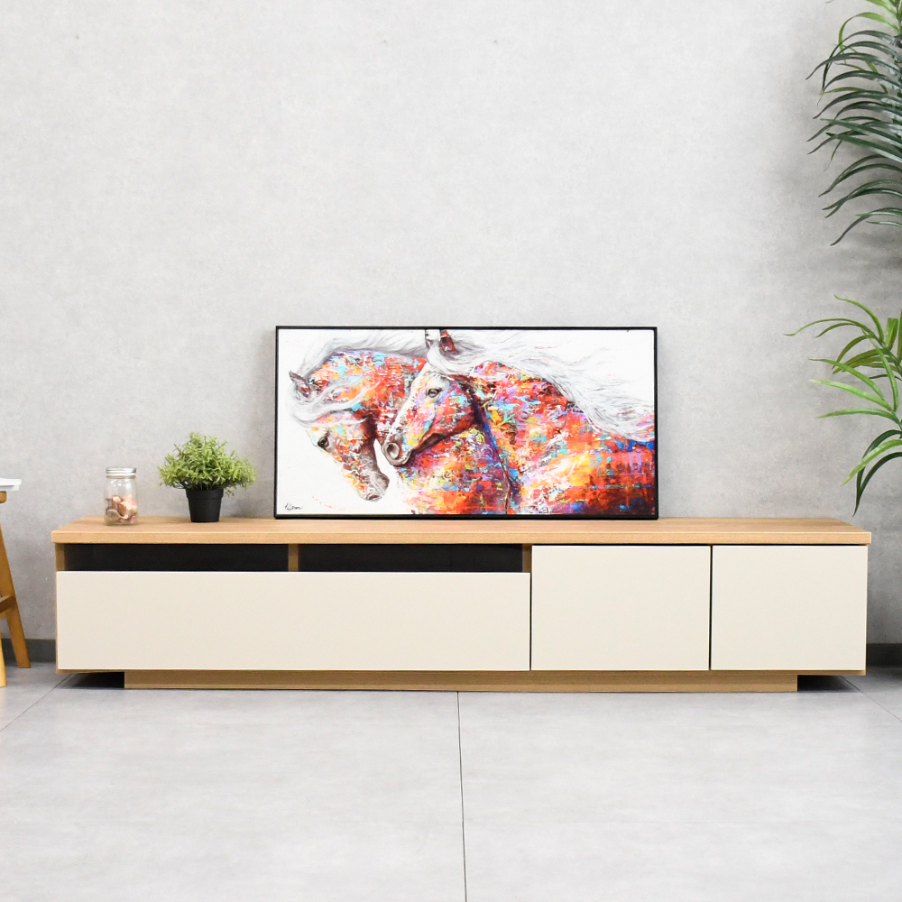 【アウトレット商品】 国産180cm幅テレビ台 完成品 ベージュ