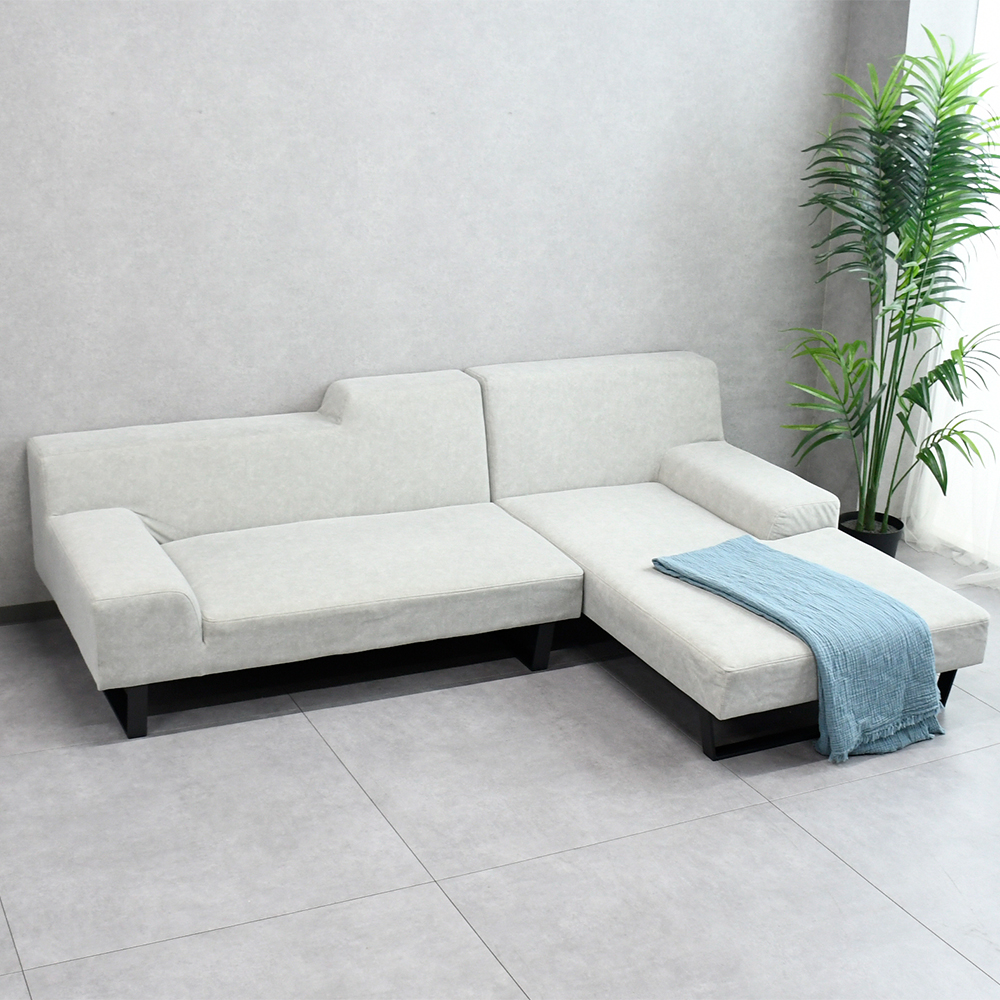 【アウトレット商品】 さらっとした生地の年中快適に使用できる カウチソファ