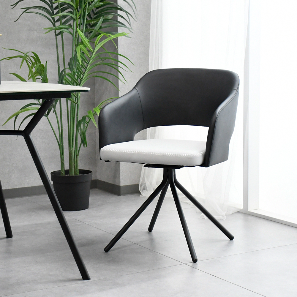 【アウトレット商品】 回転式ダイニングチェアー 肘付き