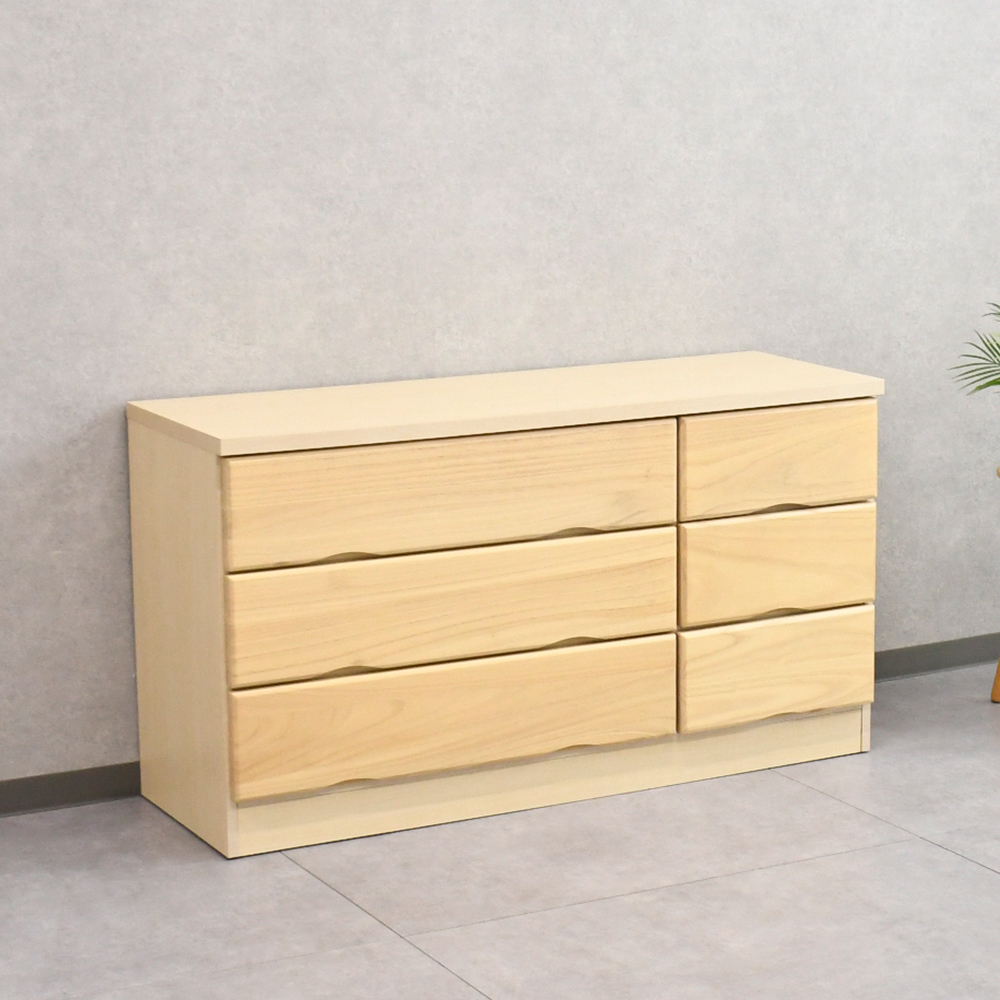 【アウトレット商品】 国産完成品120cm幅チェスト タンス ロー