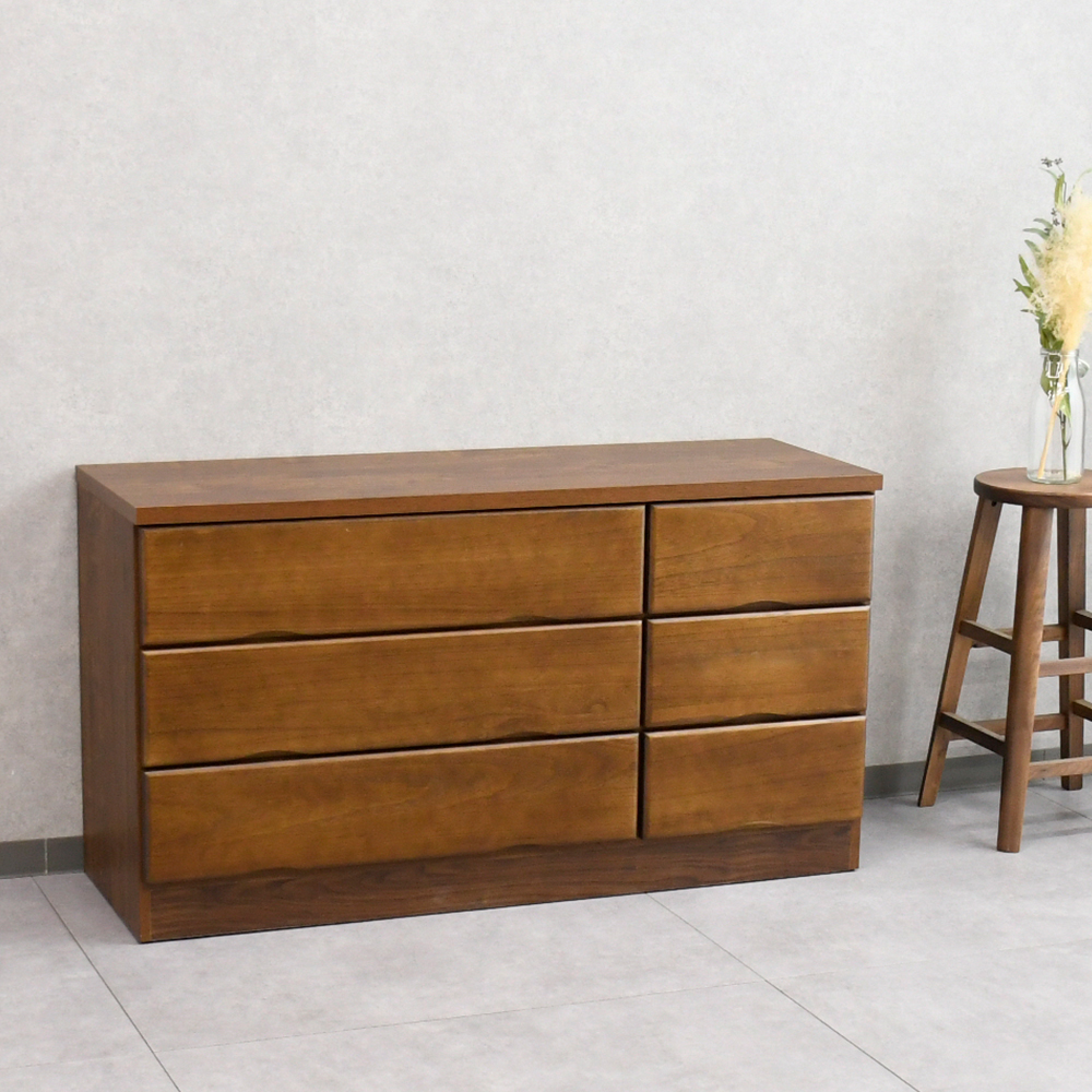 【アウトレット商品】 国産完成品120cm幅チェスト タンス ロー