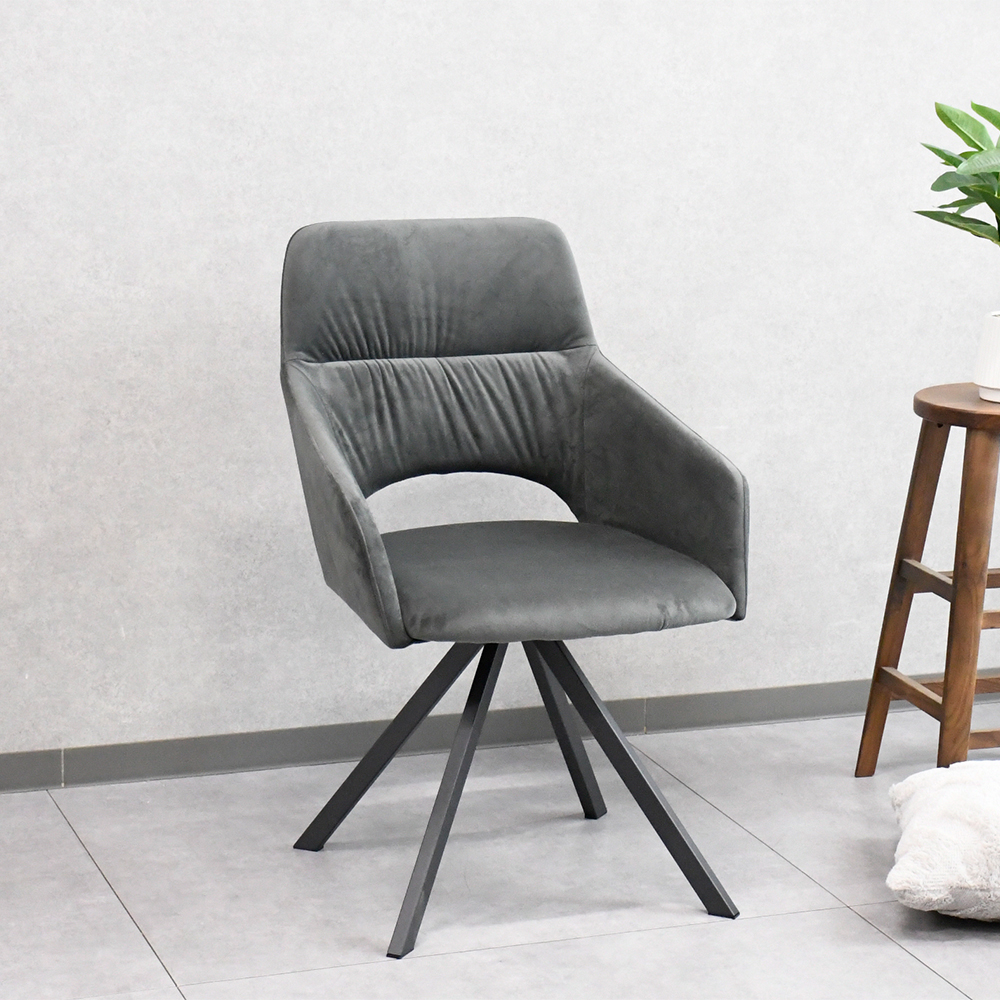 【新品アウトレット】 モダンスタイルベルベット調回転ダイニングチェア FH19F