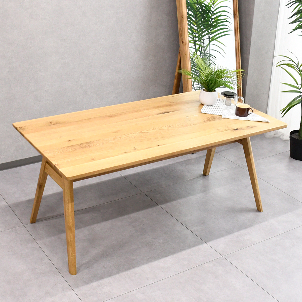 【アウトレット商品】 オーク無垢材150cm幅ダイニングテーブル FC21G