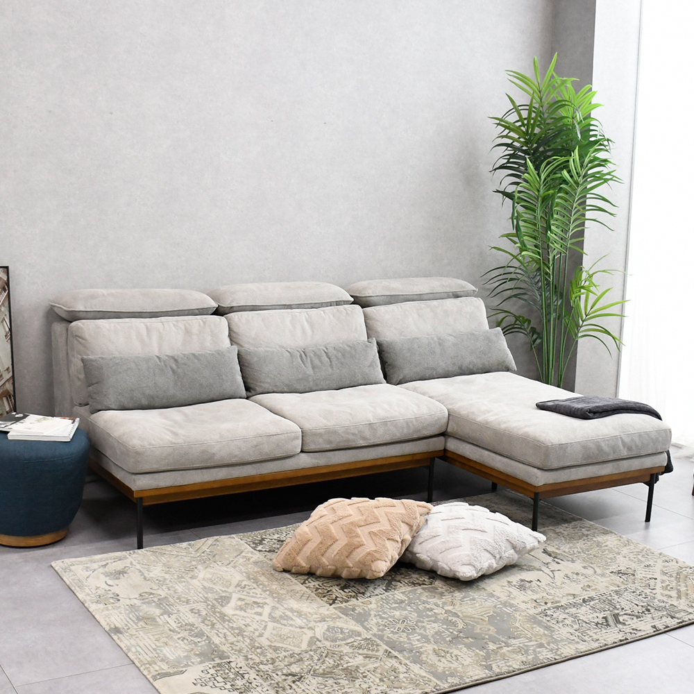 新品アウトレット】 フェザー入り最高の座り心地のカウチソファ