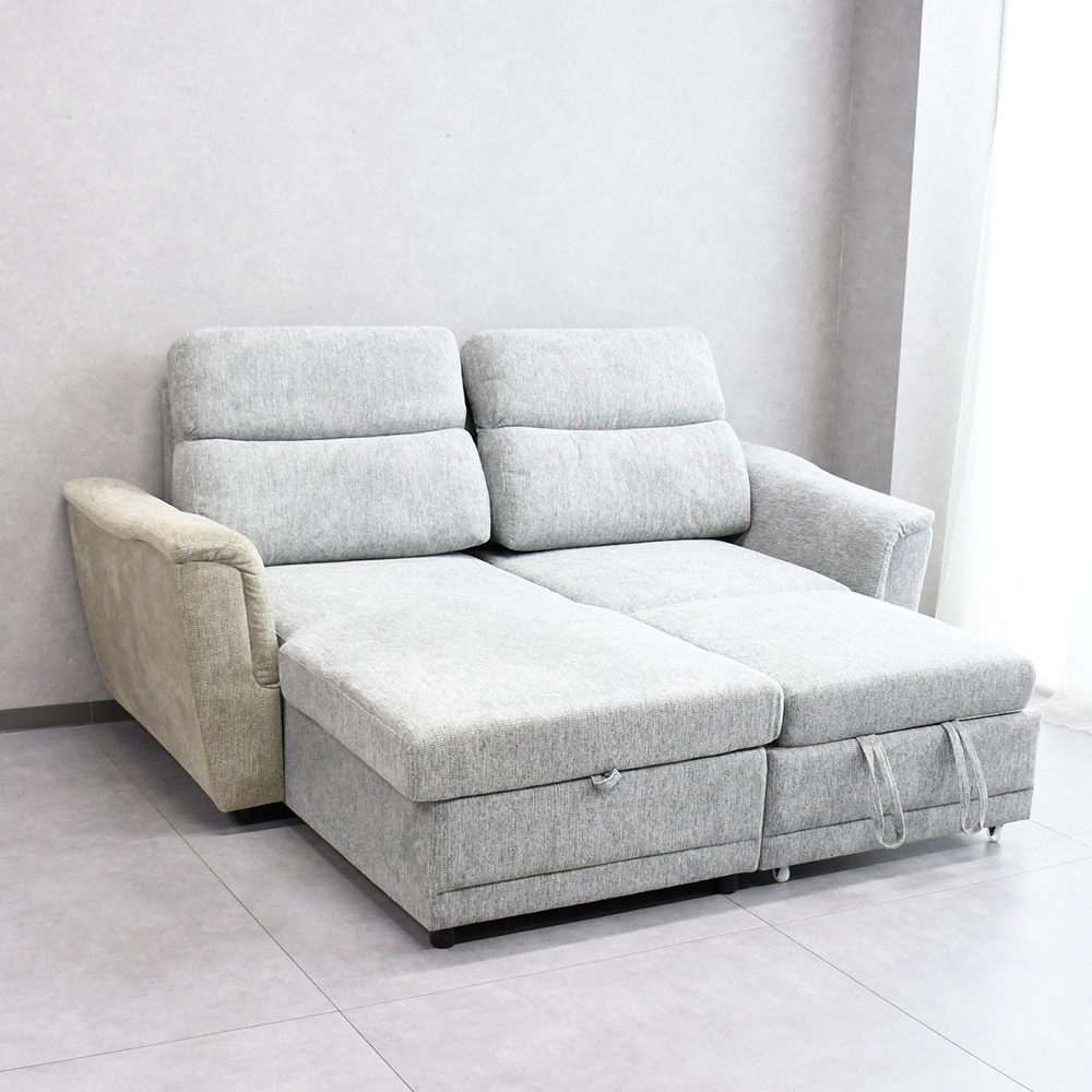 【アウトレット商品】 2way収納付きカウチソファ